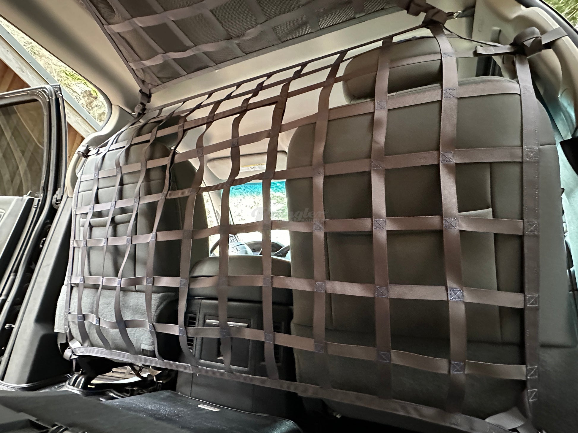 2010 - newer RAM Truck Quad, Crew and Mega Cab Behind Front Seats Barrier Divider Net-Raingler