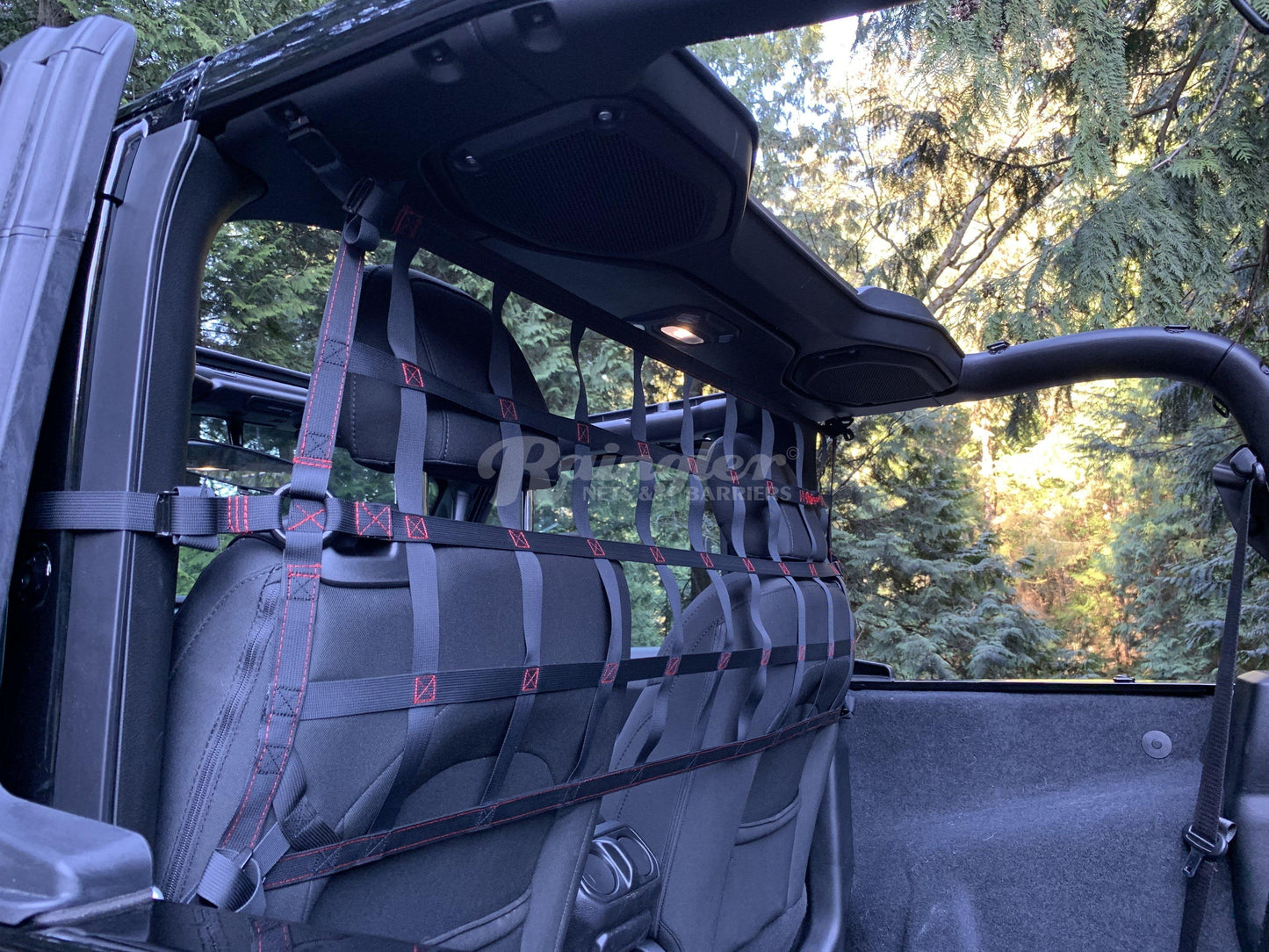 2018 - Newer Jeep Wrangler JL / JLU 2 or 4 Door Behind Front Seats Upper Barrier Divider Net-Raingler