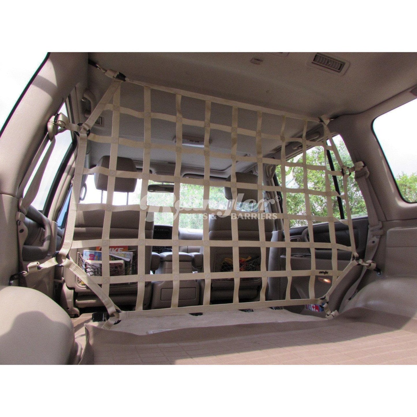 1998 - 2007 Lexus LX 470 (J100) Behind Front or 2nd Row Seats Barrier Divider Net - Dual Position-Raingler