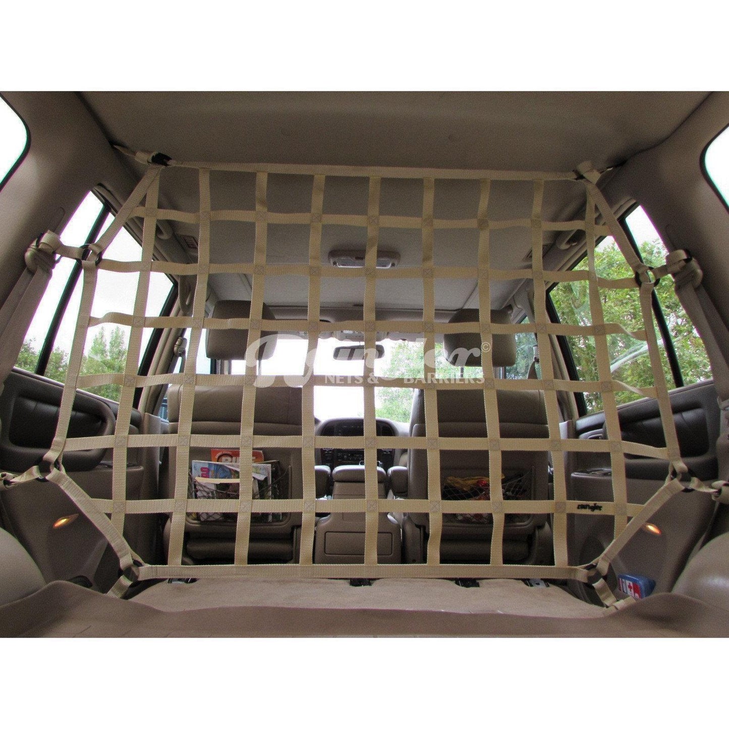 1998 - 2007 Lexus LX 470 (J100) Behind Front or 2nd Row Seats Barrier Divider Net - Dual Position-Raingler