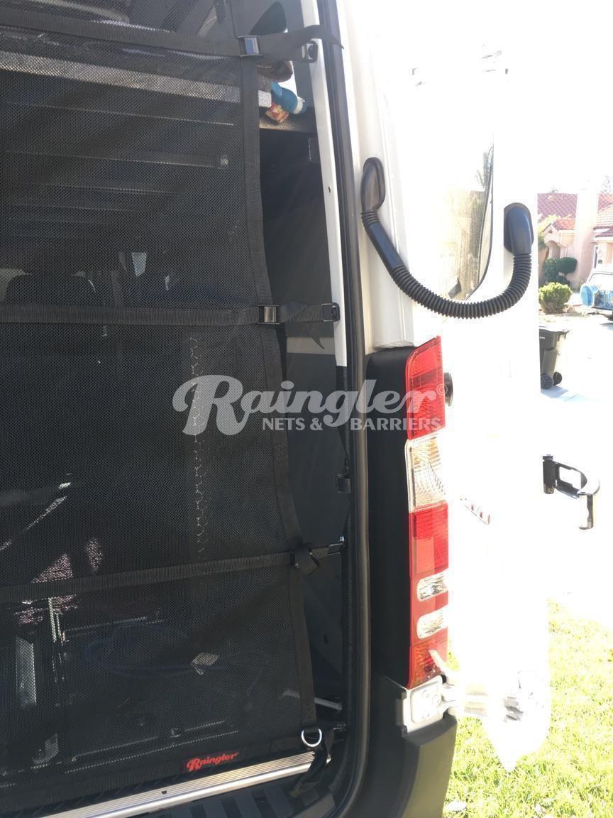 2006 - Newer Sprinter 2nd Gen Raised Roof Model Rear Barrier Divider Net-Raingler