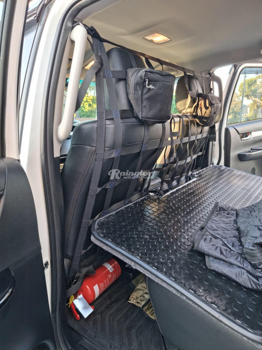 2015 - Newer Toyota Hilux Dual Cab Behind Front Seats Barrier Divider Net-Raingler