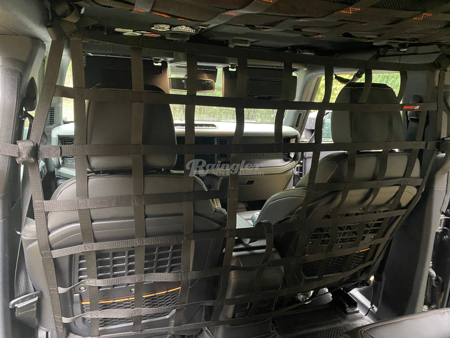 2021 - Newer Ford Bronco 4 door Behind Front Seats Barrier Divider Net-Raingler